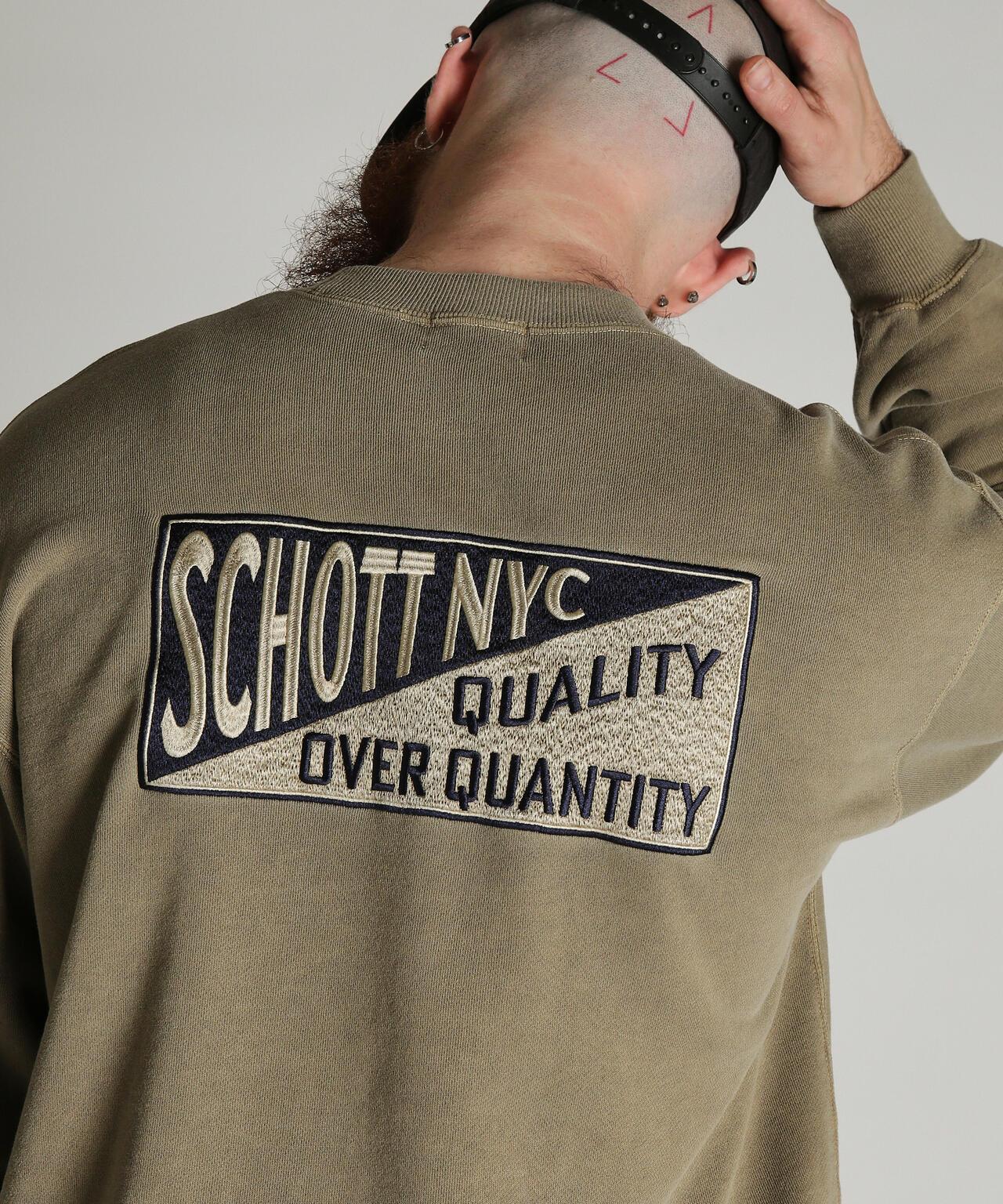 Schott N.Y.C. EMB. CREW SWEAT SQUARE 刺繡圓領衛衣