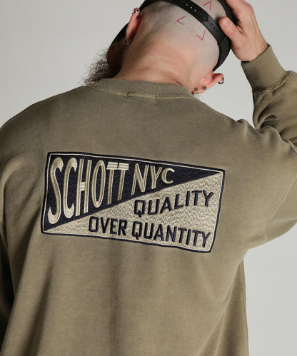 Schott N.Y.C. EMB. CREW SWEAT SQUARE 刺繡圓領衛衣