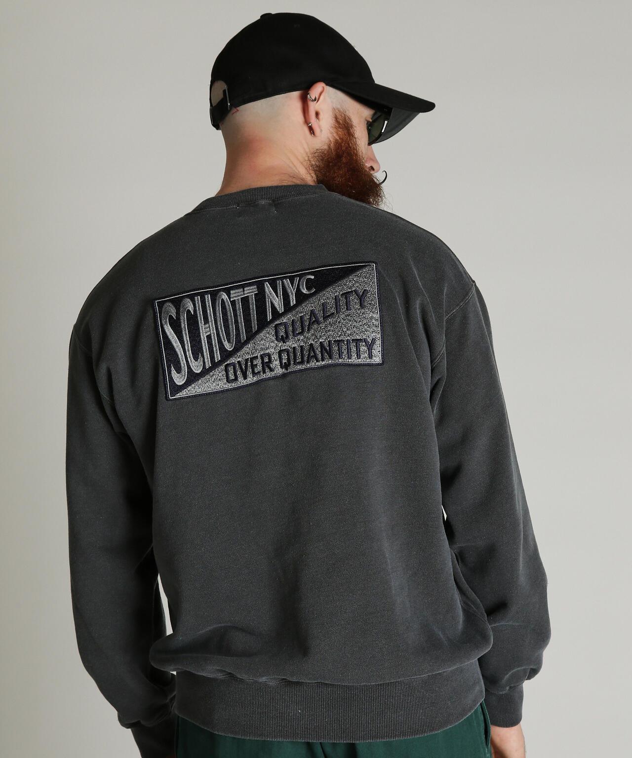 Schott N.Y.C. EMB. CREW SWEAT SQUARE 刺繡圓領衛衣