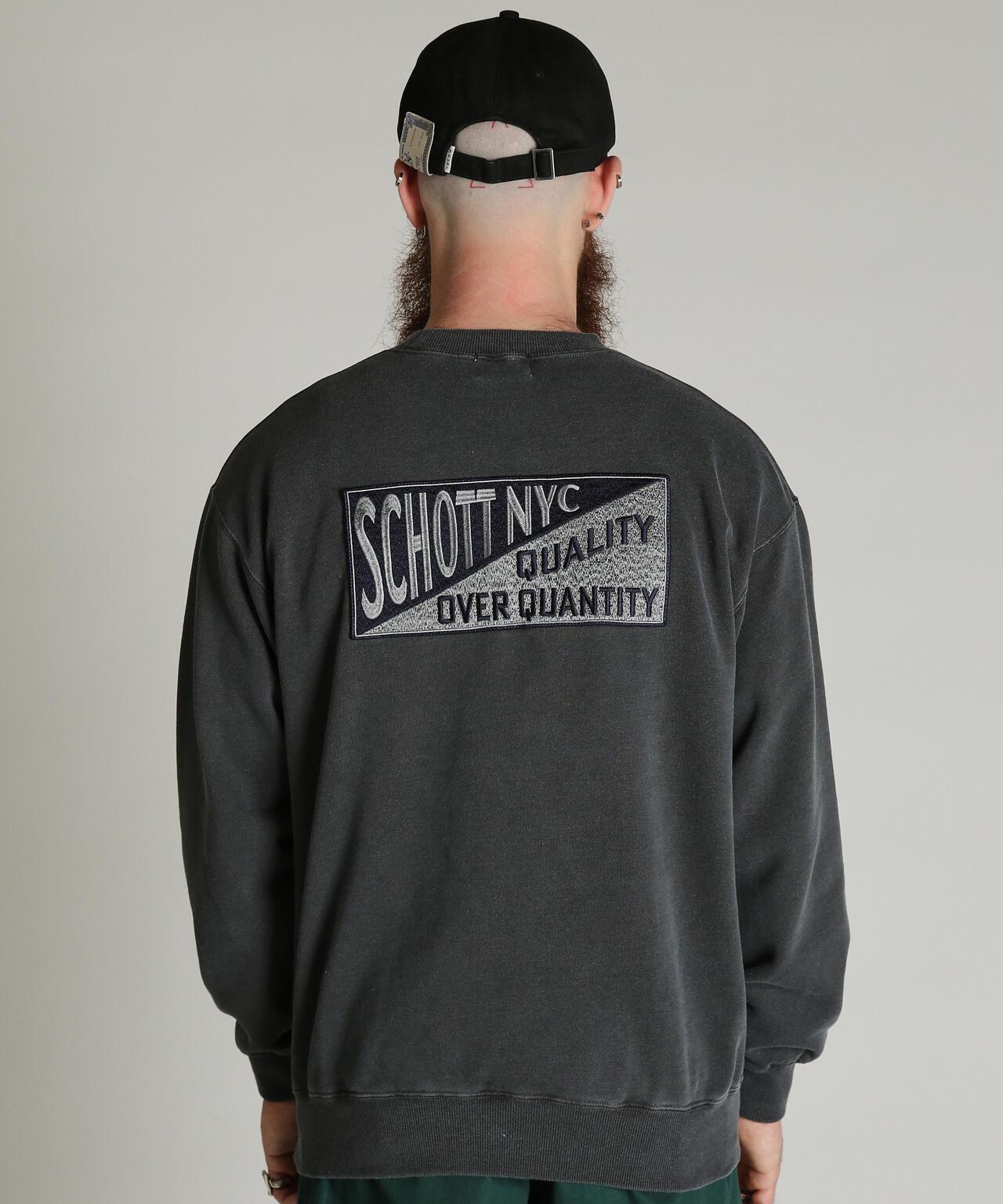 Schott N.Y.C. EMB. CREW SWEAT SQUARE 刺繡圓領衛衣