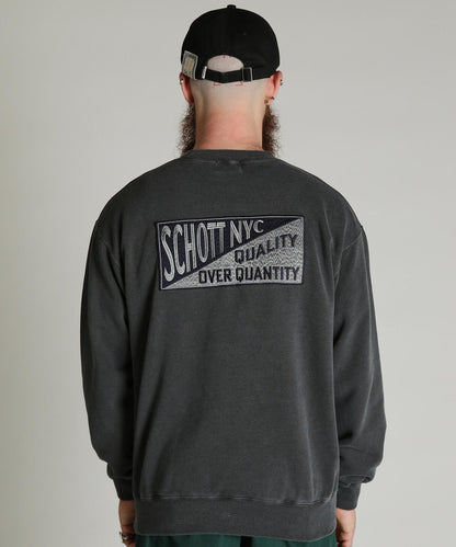 Schott N.Y.C. EMB. CREW SWEAT SQUARE 刺繡圓領衛衣