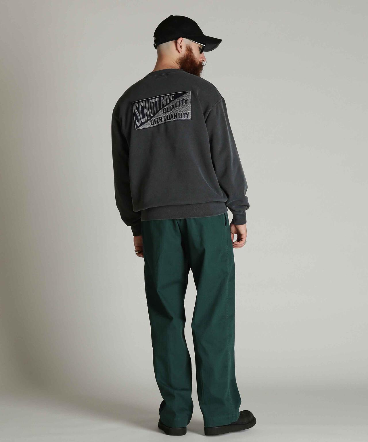 Schott N.Y.C. EMB. CREW SWEAT SQUARE 刺繡圓領衛衣