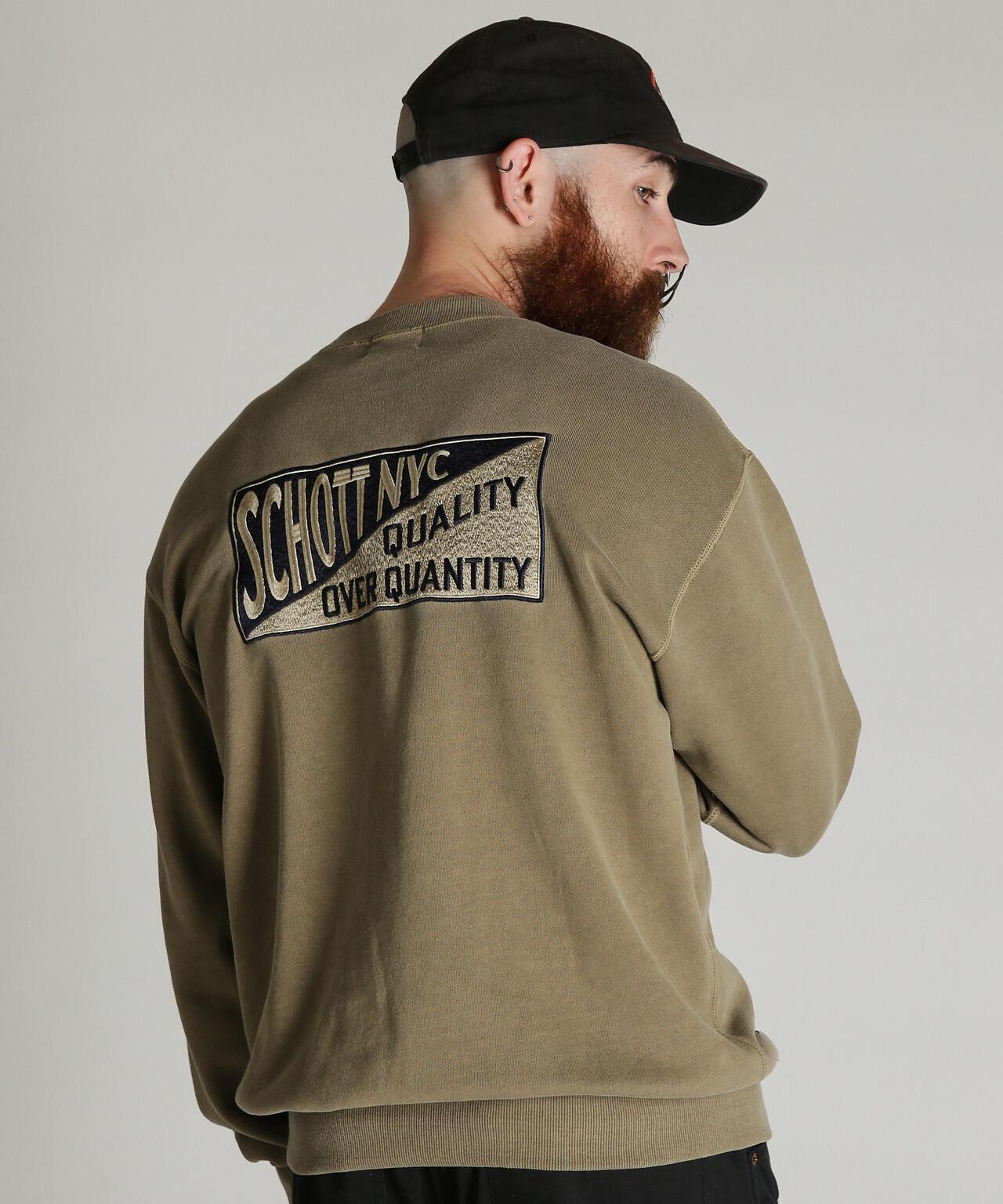 Schott N.Y.C. EMB. CREW SWEAT SQUARE 刺繡圓領衛衣
