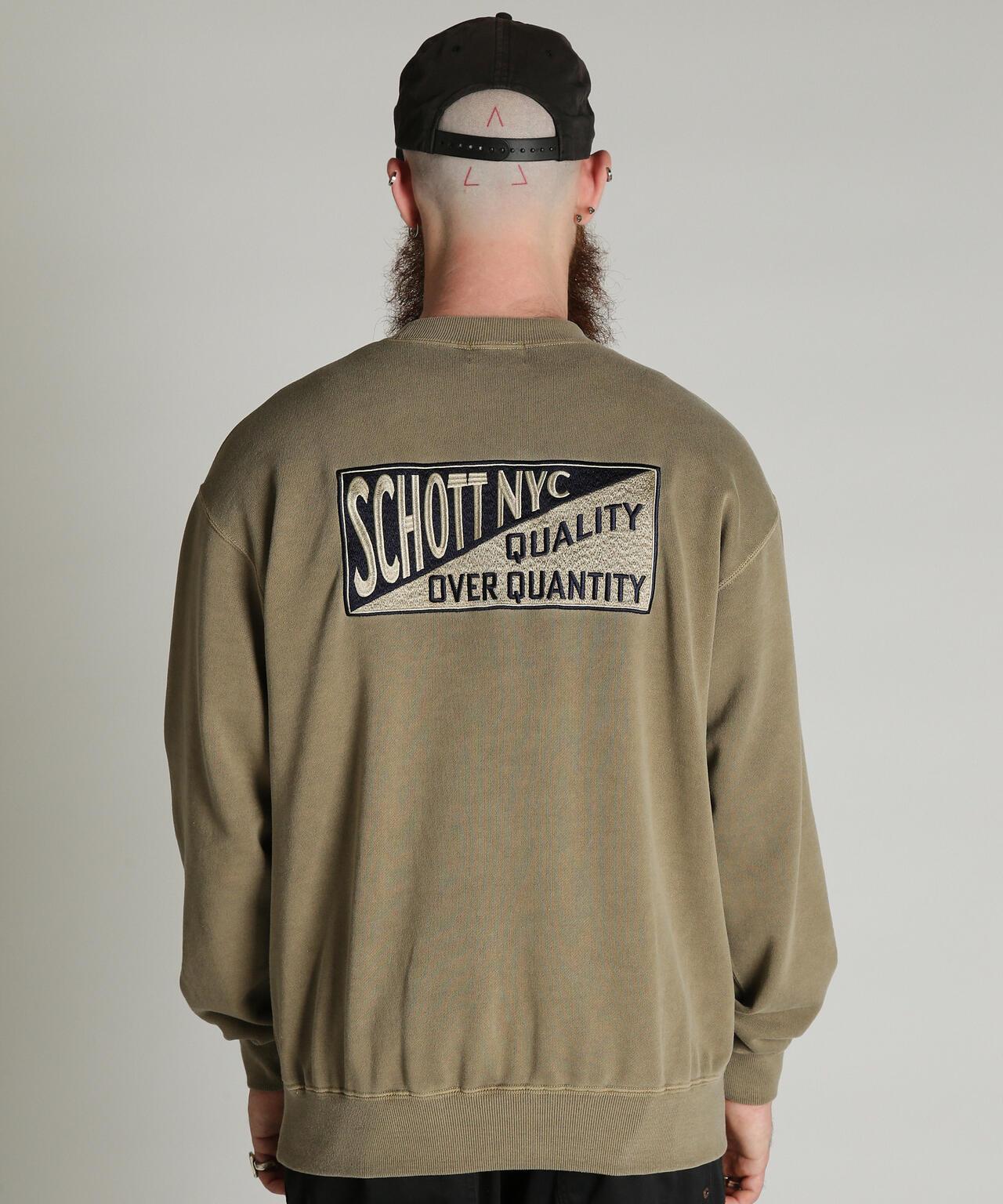 Schott N.Y.C. EMB. CREW SWEAT SQUARE 刺繡圓領衛衣