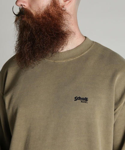 Schott N.Y.C. EMB. CREW SWEAT SQUARE 刺繡圓領衛衣