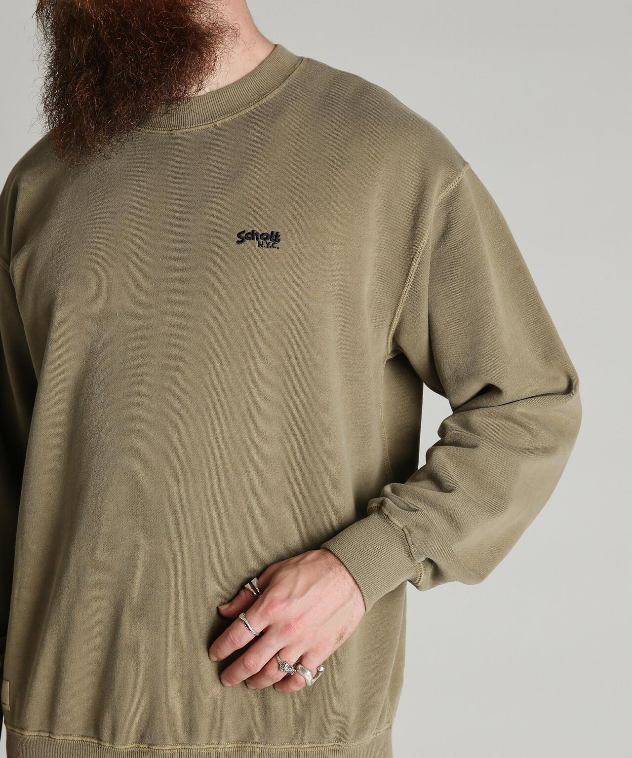 Schott N.Y.C. EMB. CREW SWEAT SQUARE 刺繡圓領衛衣