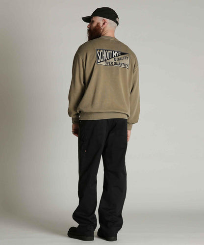 Schott N.Y.C. EMB. CREW SWEAT SQUARE 刺繡圓領衛衣