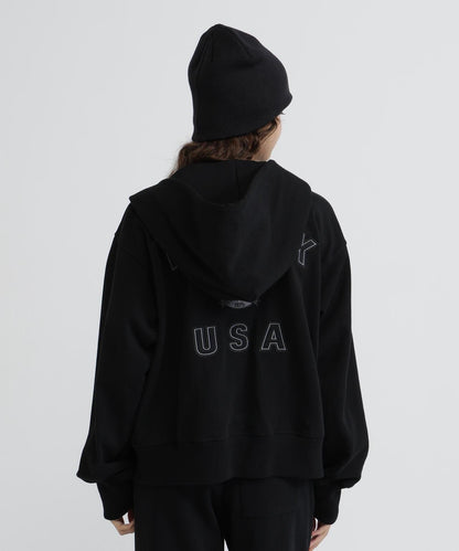 WOMAN SIGNATURE VARSITY LOGO ZIP PARKA
