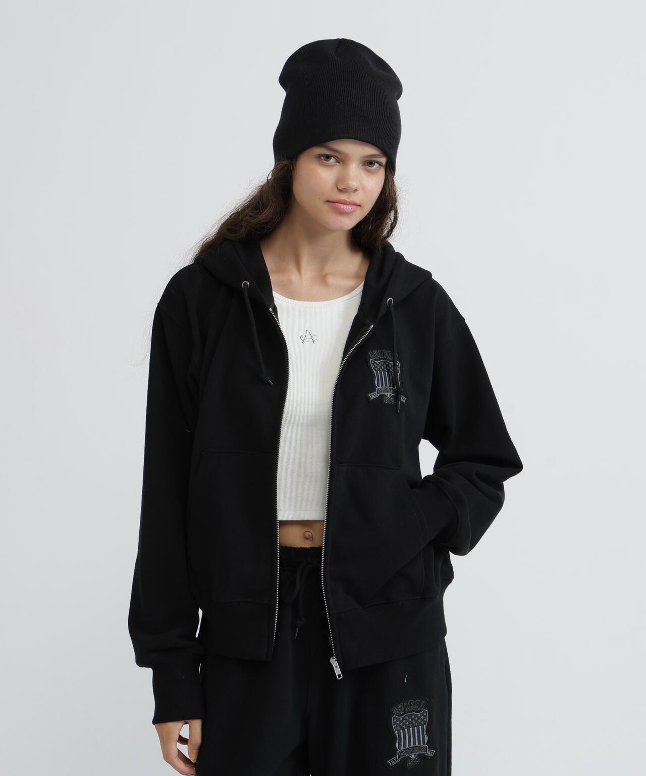 WOMAN SIGNATURE VARSITY LOGO ZIP PARKA