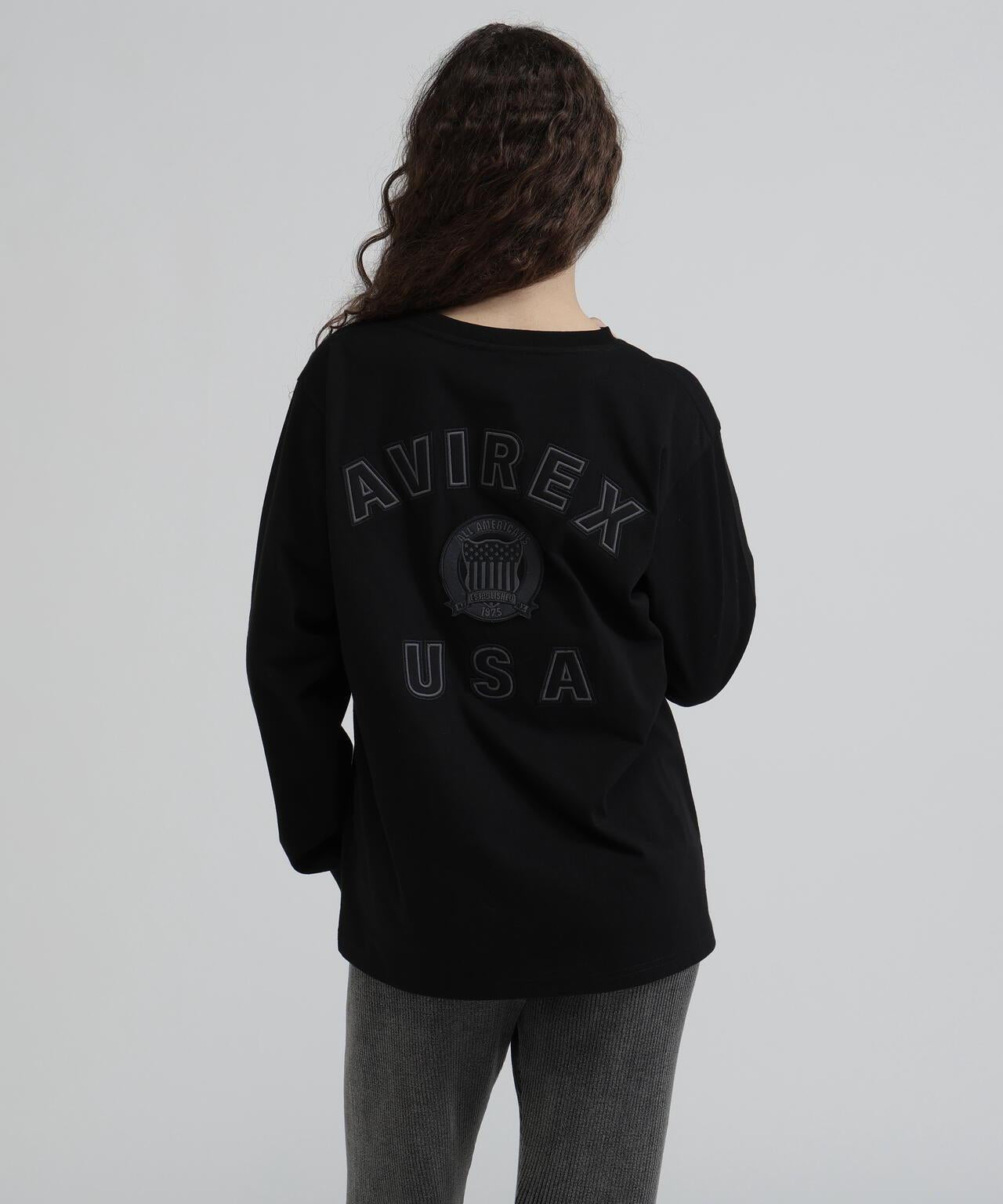 《WOMAN》L/S SIGNATURE VARSITY LOGO T-SHIRT