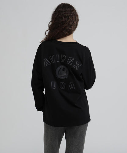 《WOMAN》L/S SIGNATURE VARSITY LOGO T-SHIRT