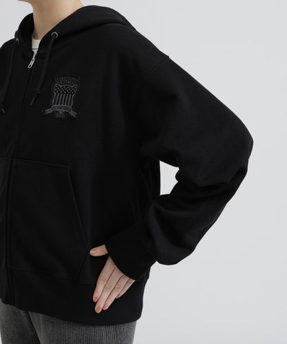 WOMAN SIGNATURE VARSITY LOGO ZIP PARKA
