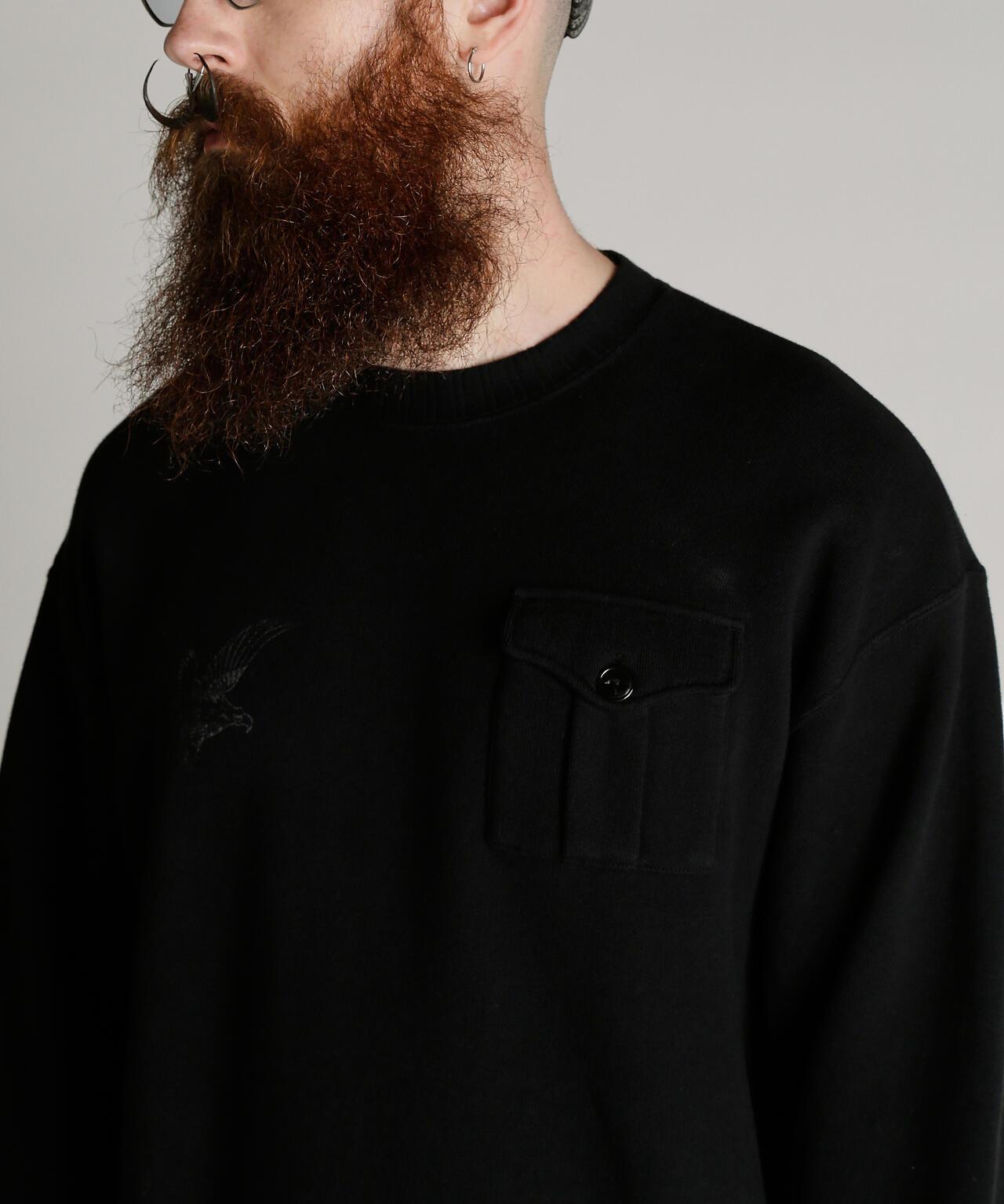 CREW SWEAT RIB STITCH EAGLE 羅紋縫線 老鷹圖案 圓領衛衣
