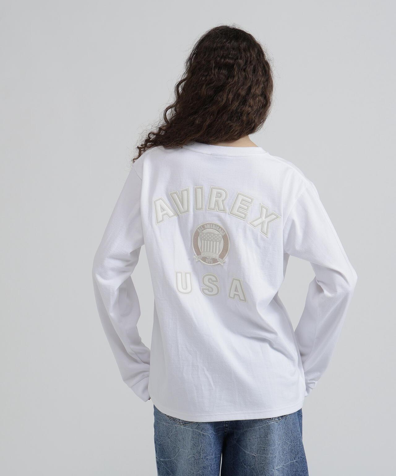 《WOMAN》L/S SIGNATURE VARSITY LOGO T-SHIRT