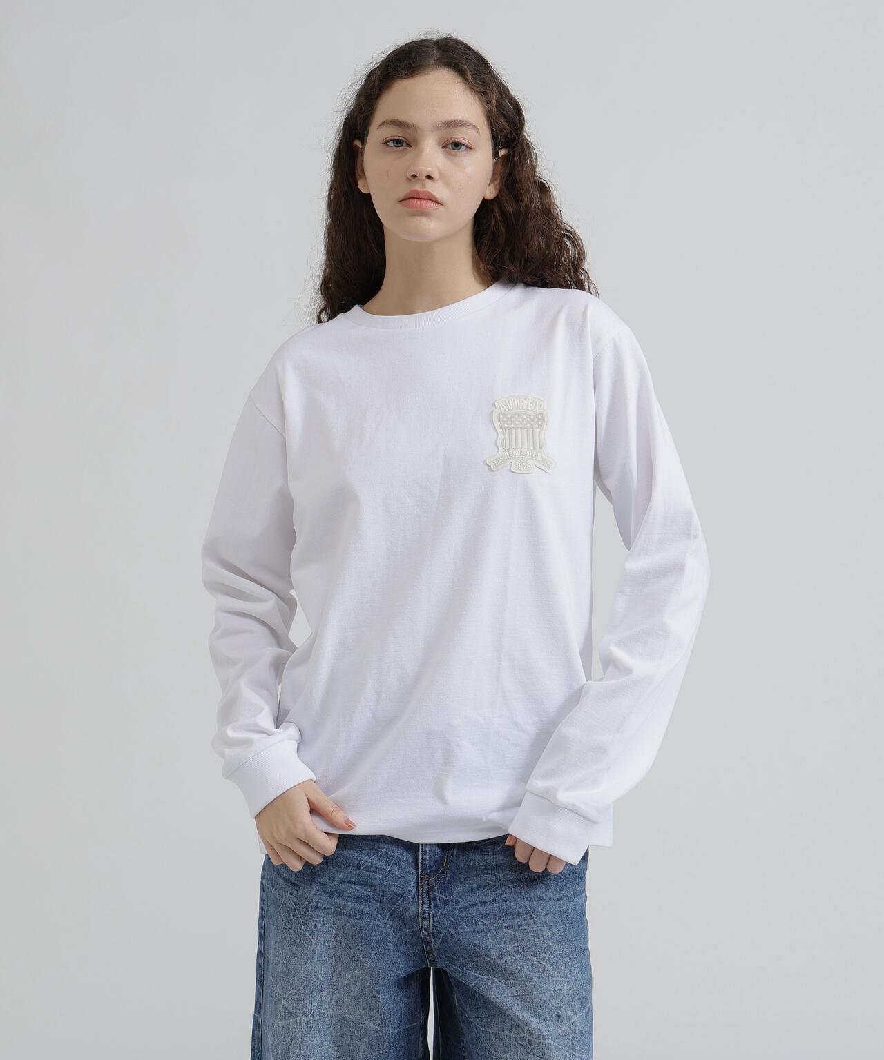 《WOMAN》L/S SIGNATURE VARSITY LOGO T-SHIRT