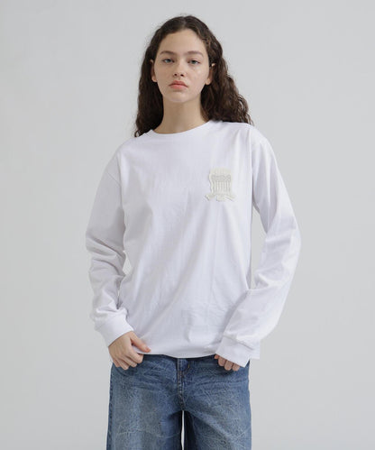 《WOMAN》L/S SIGNATURE VARSITY LOGO T-SHIRT