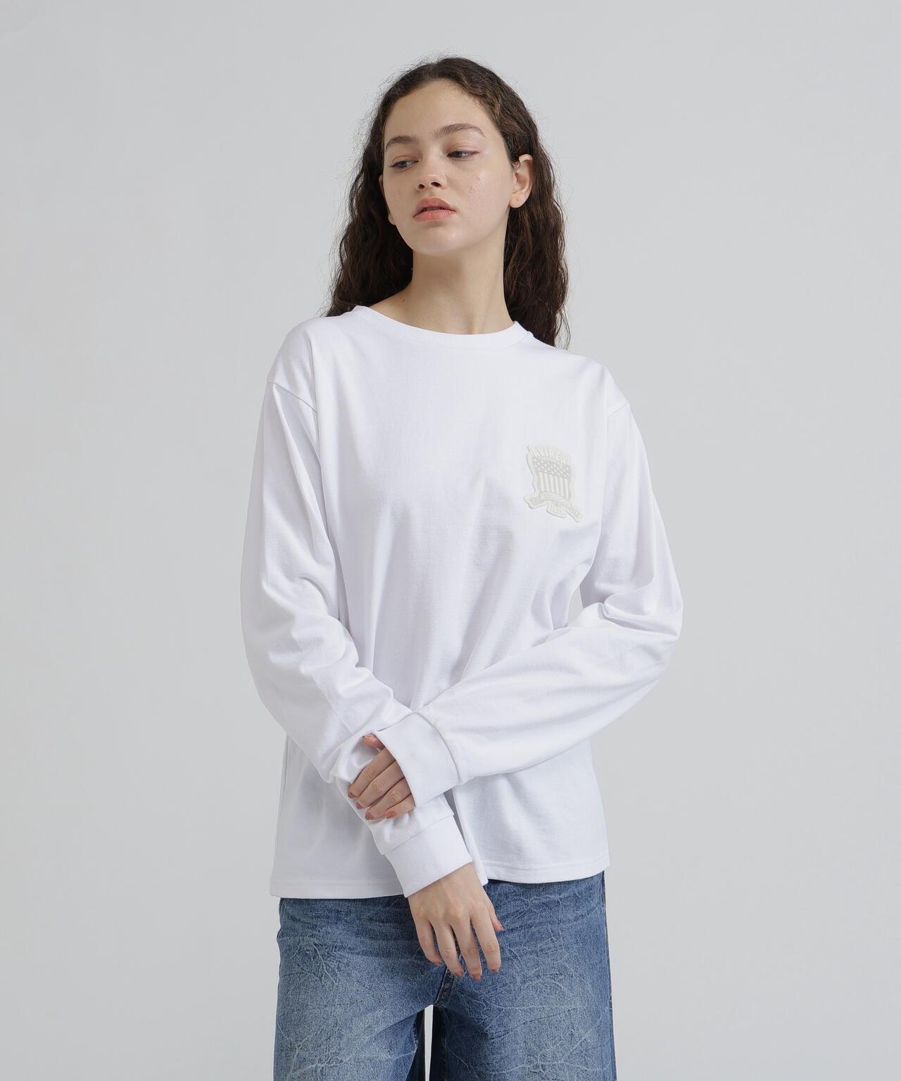 《WOMAN》L/S SIGNATURE VARSITY LOGO T-SHIRT