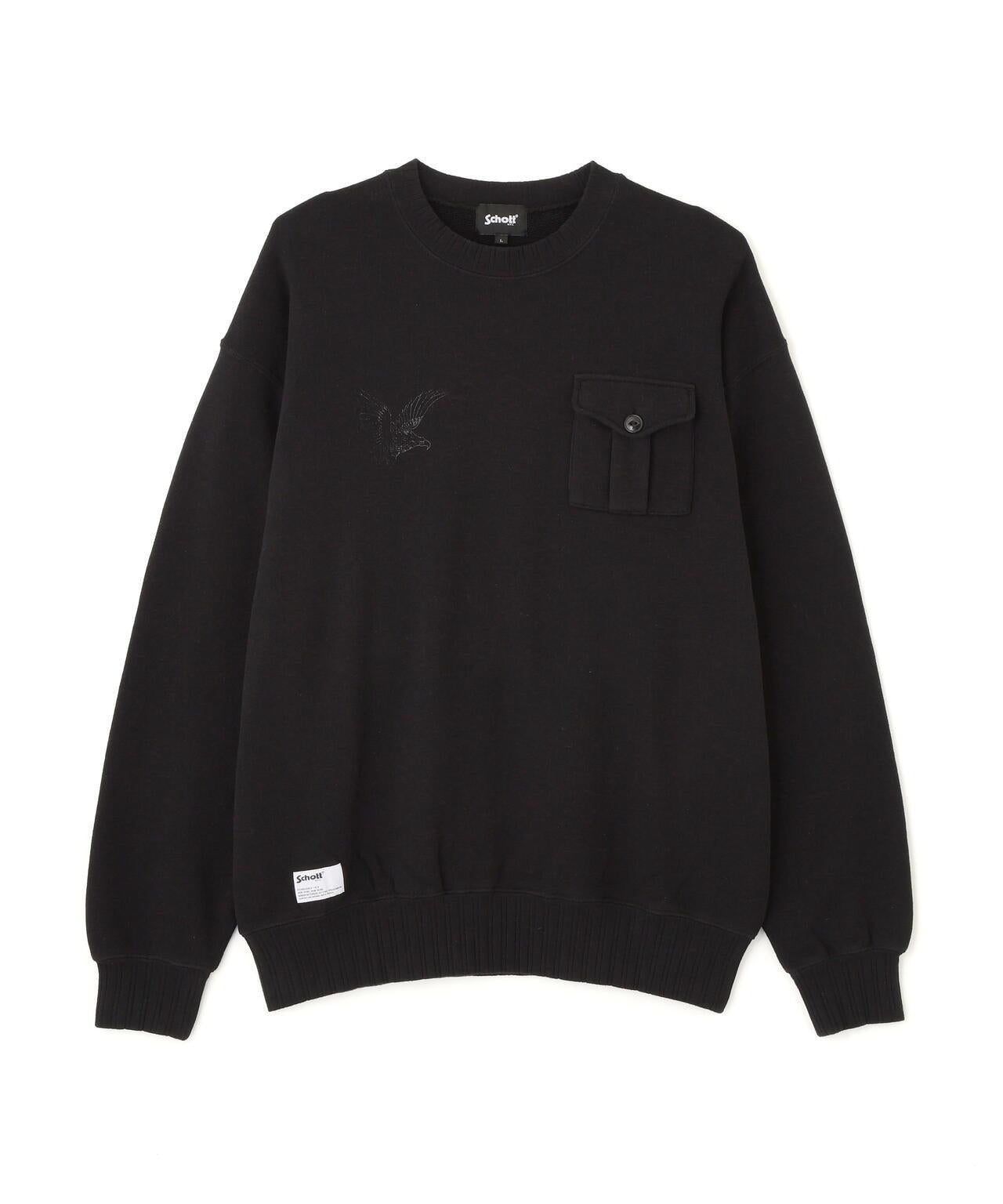 CREW SWEAT RIB STITCH EAGLE 羅紋縫線 老鷹圖案 圓領衛衣