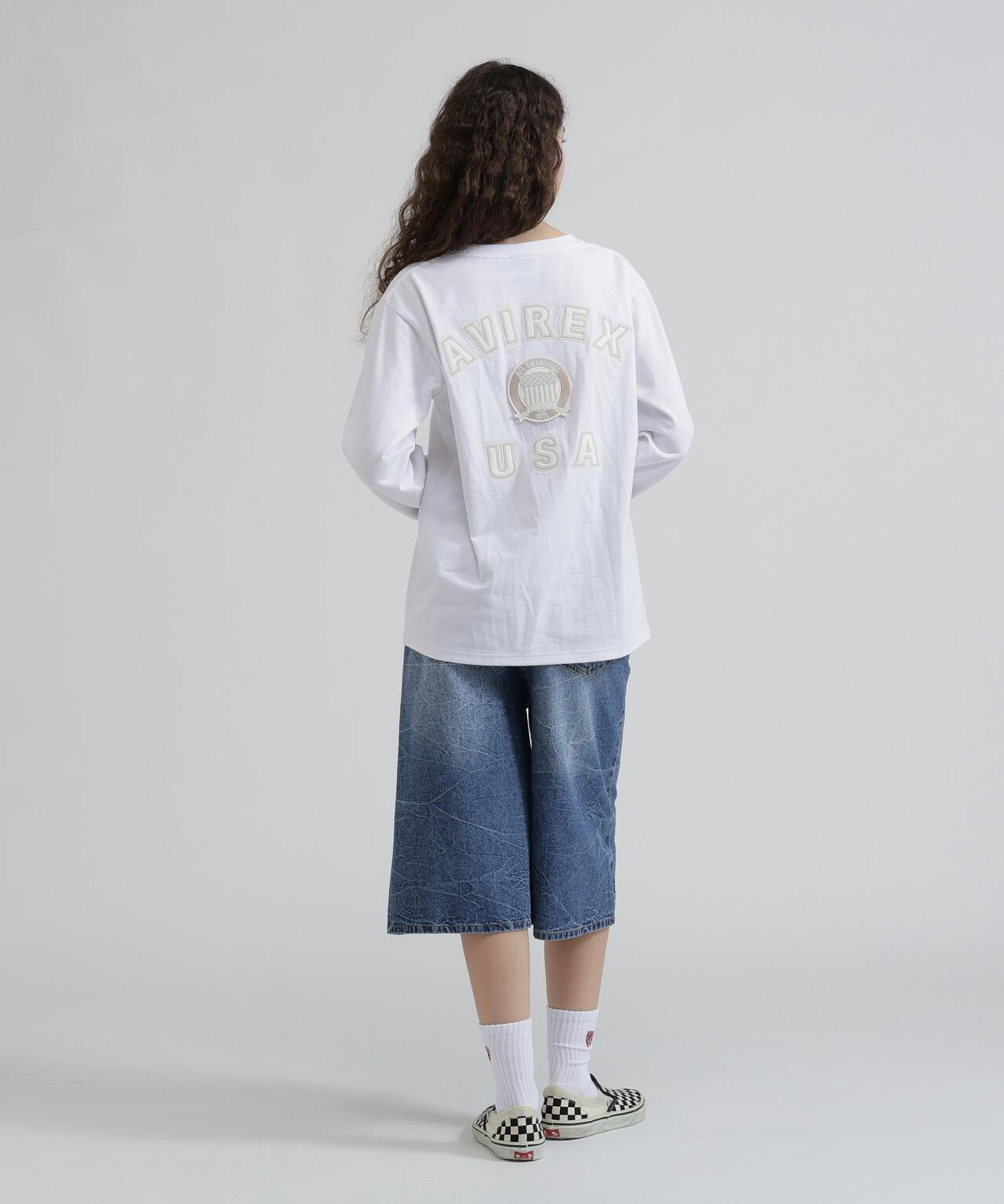 《WOMAN》L/S SIGNATURE VARSITY LOGO T-SHIRT