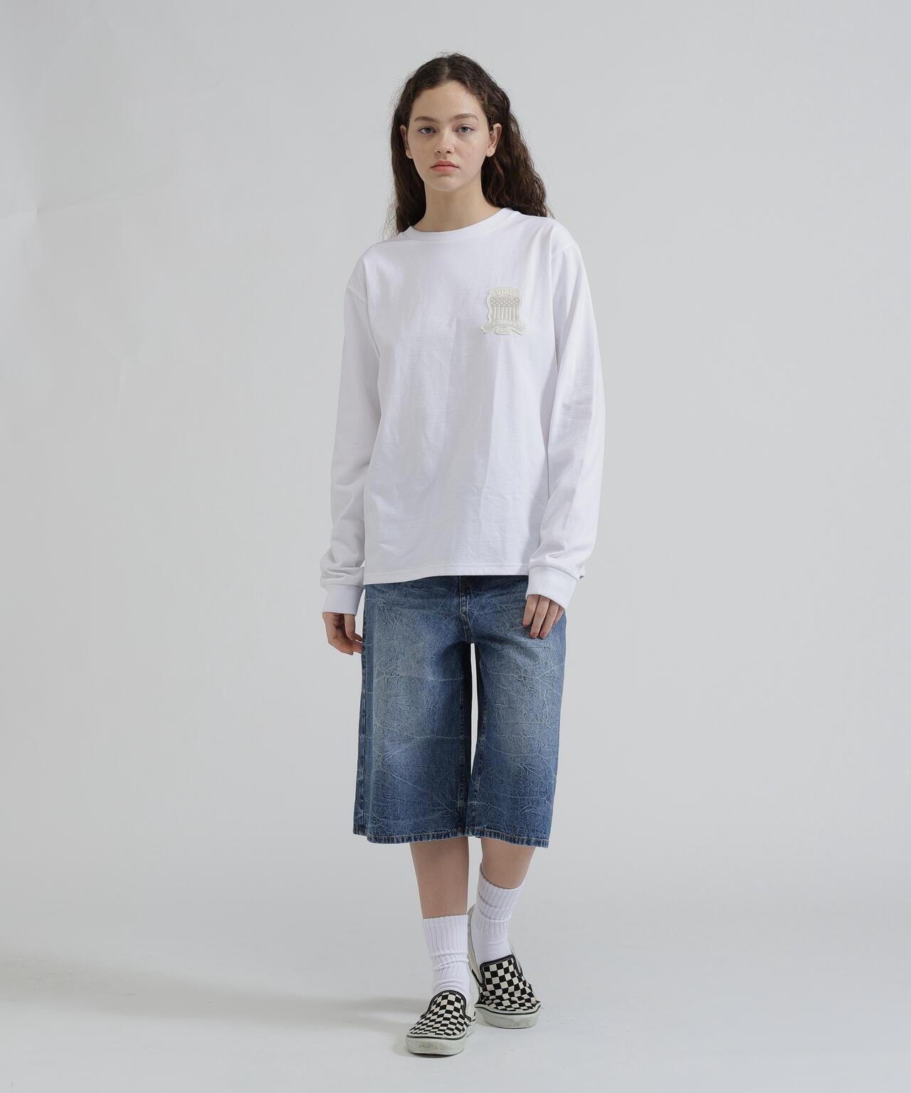 《WOMAN》L/S SIGNATURE VARSITY LOGO T-SHIRT