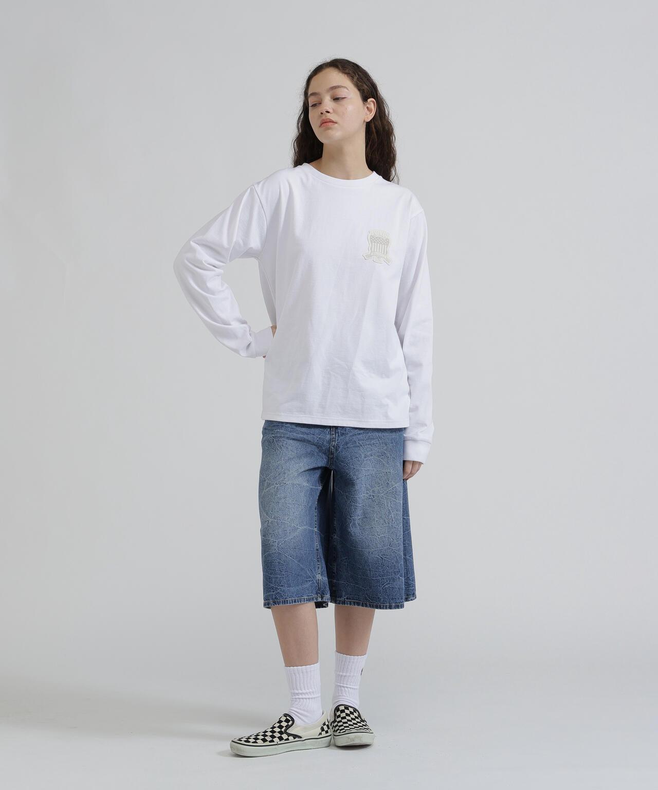 《WOMAN》L/S SIGNATURE VARSITY LOGO T-SHIRT