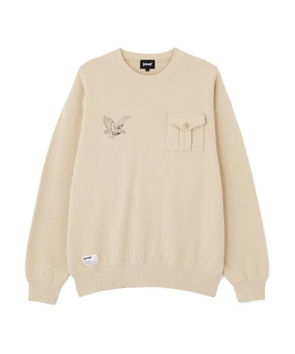 CREW SWEAT RIB STITCH EAGLE 羅紋縫線 老鷹圖案 圓領衛衣