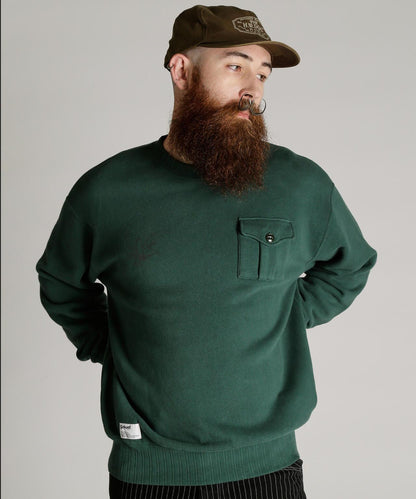 CREW SWEAT RIB STITCH EAGLE 羅紋縫線 老鷹圖案 圓領衛衣