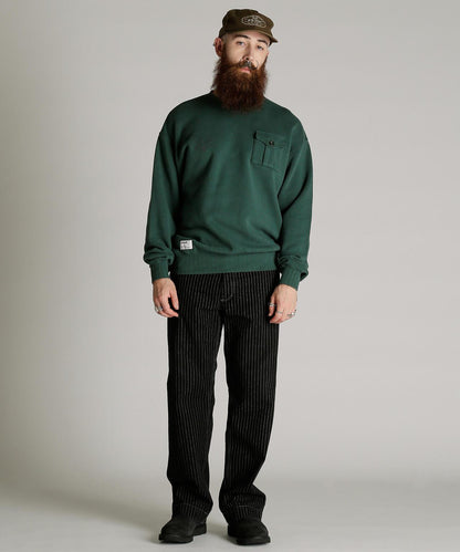 CREW SWEAT RIB STITCH EAGLE 羅紋縫線 老鷹圖案 圓領衛衣