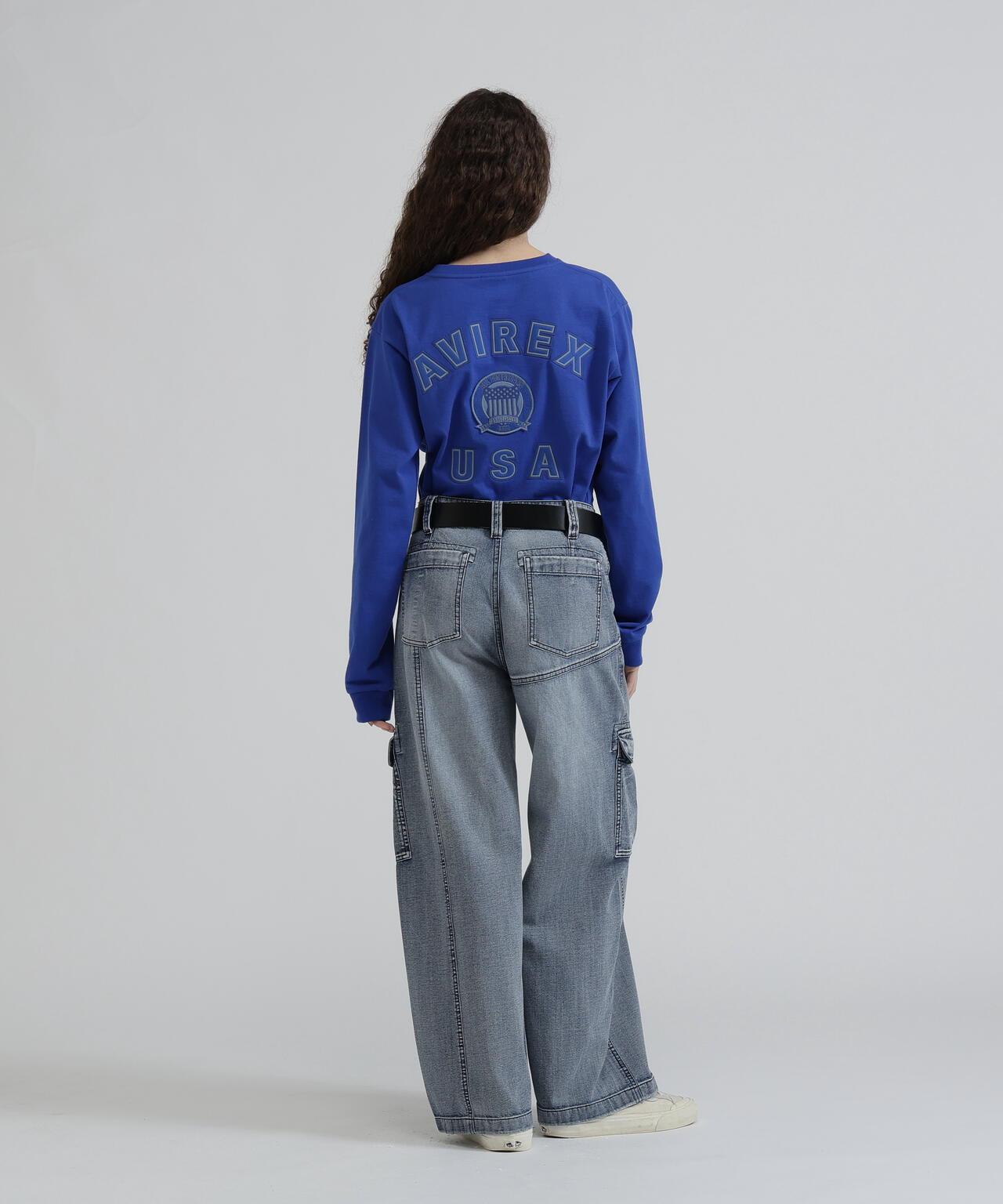 《WOMAN》L/S SIGNATURE VARSITY LOGO T-SHIRT