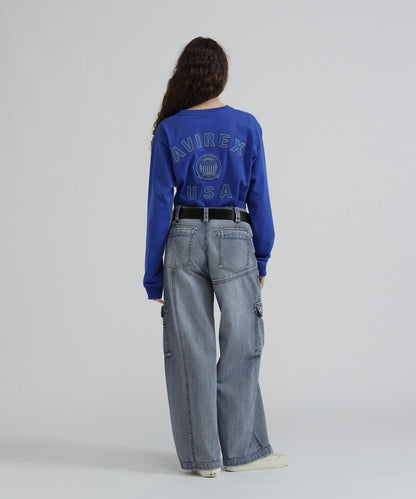 《WOMAN》L/S SIGNATURE VARSITY LOGO T-SHIRT