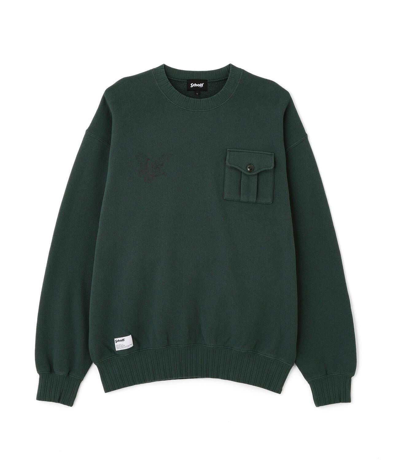 CREW SWEAT RIB STITCH EAGLE 羅紋縫線 老鷹圖案 圓領衛衣