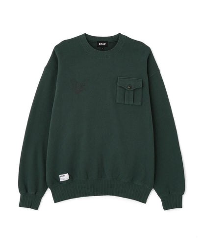 CREW SWEAT RIB STITCH EAGLE 羅紋縫線 老鷹圖案 圓領衛衣