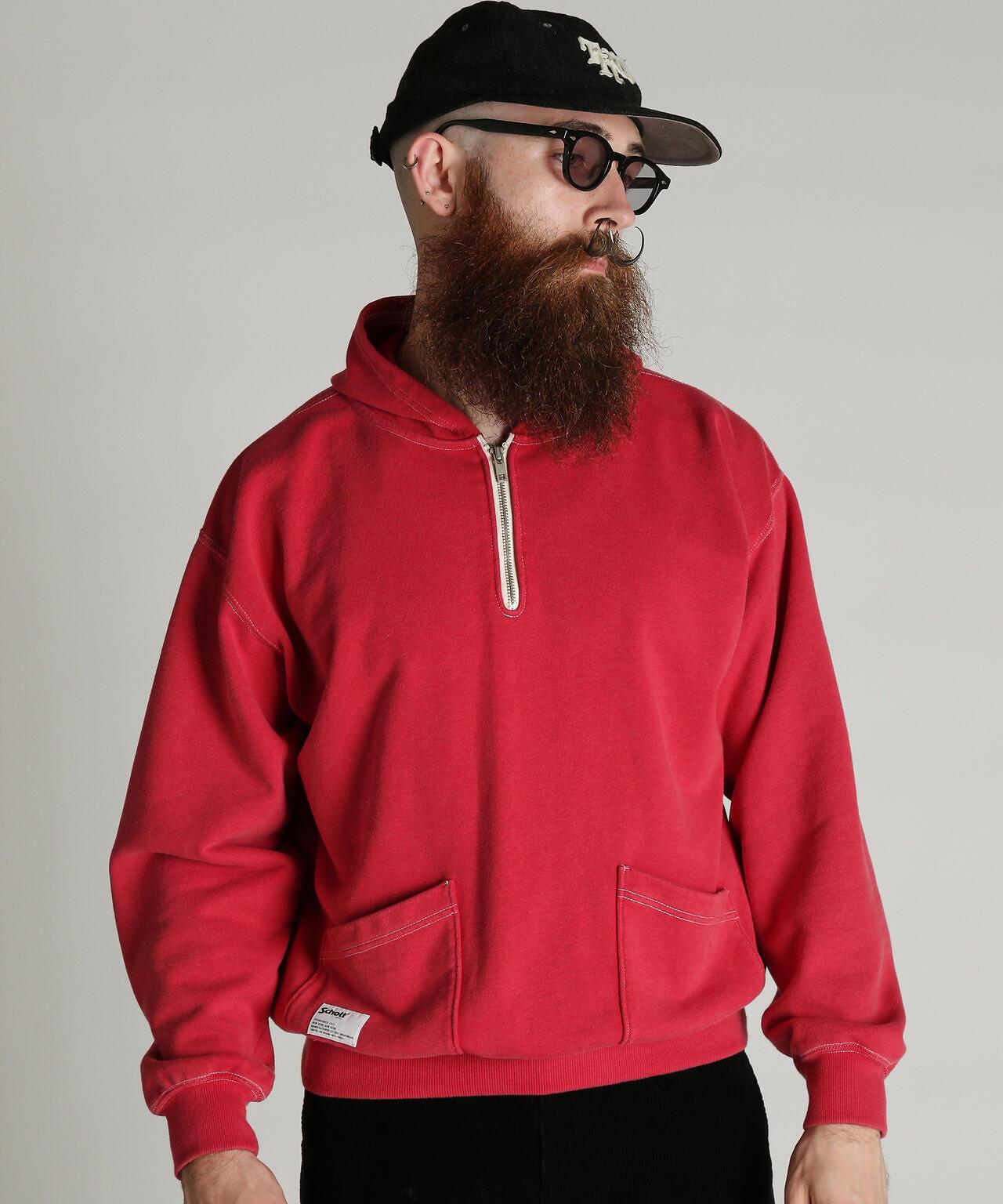 HALF ZIP HOODED SWEAT 半拉鍊連帽衛衣