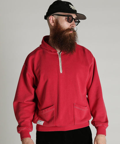 HALF ZIP HOODED SWEAT 半拉鍊連帽衛衣