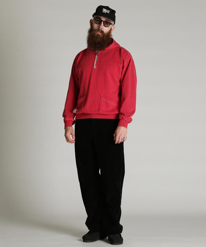 HALF ZIP HOODED SWEAT 半拉鍊連帽衛衣