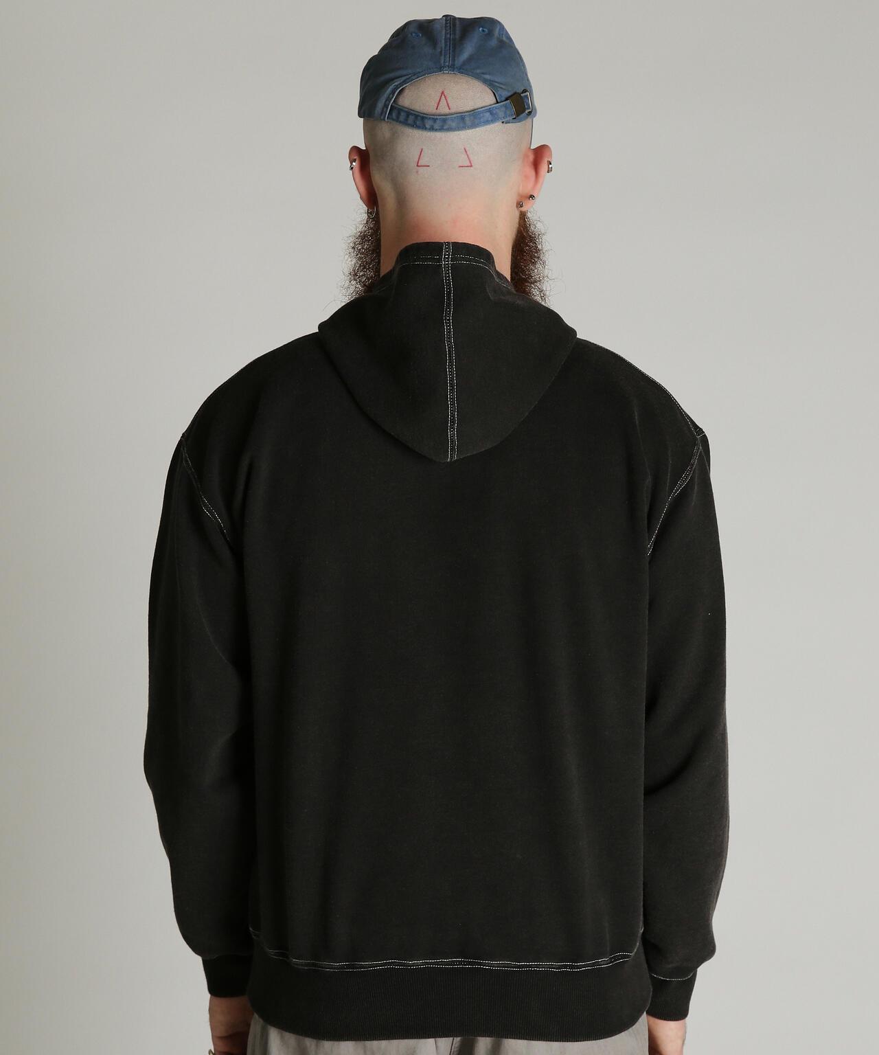 HALF ZIP HOODED SWEAT 半拉鍊連帽衛衣