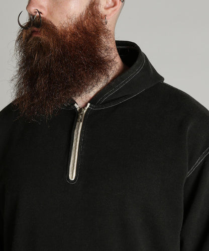 HALF ZIP HOODED SWEAT 半拉鍊連帽衛衣