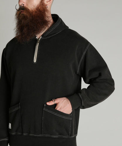 HALF ZIP HOODED SWEAT 半拉鍊連帽衛衣