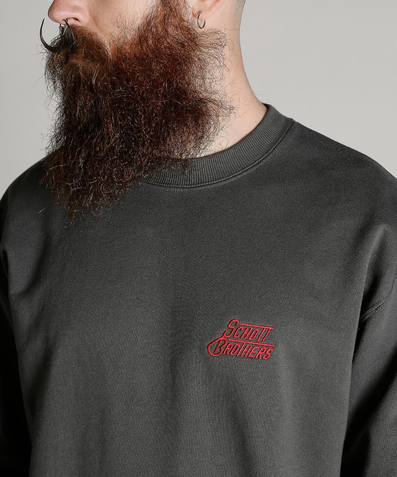 Schott BROS. EMB. H.LOGO 刺繡圓領衛衣