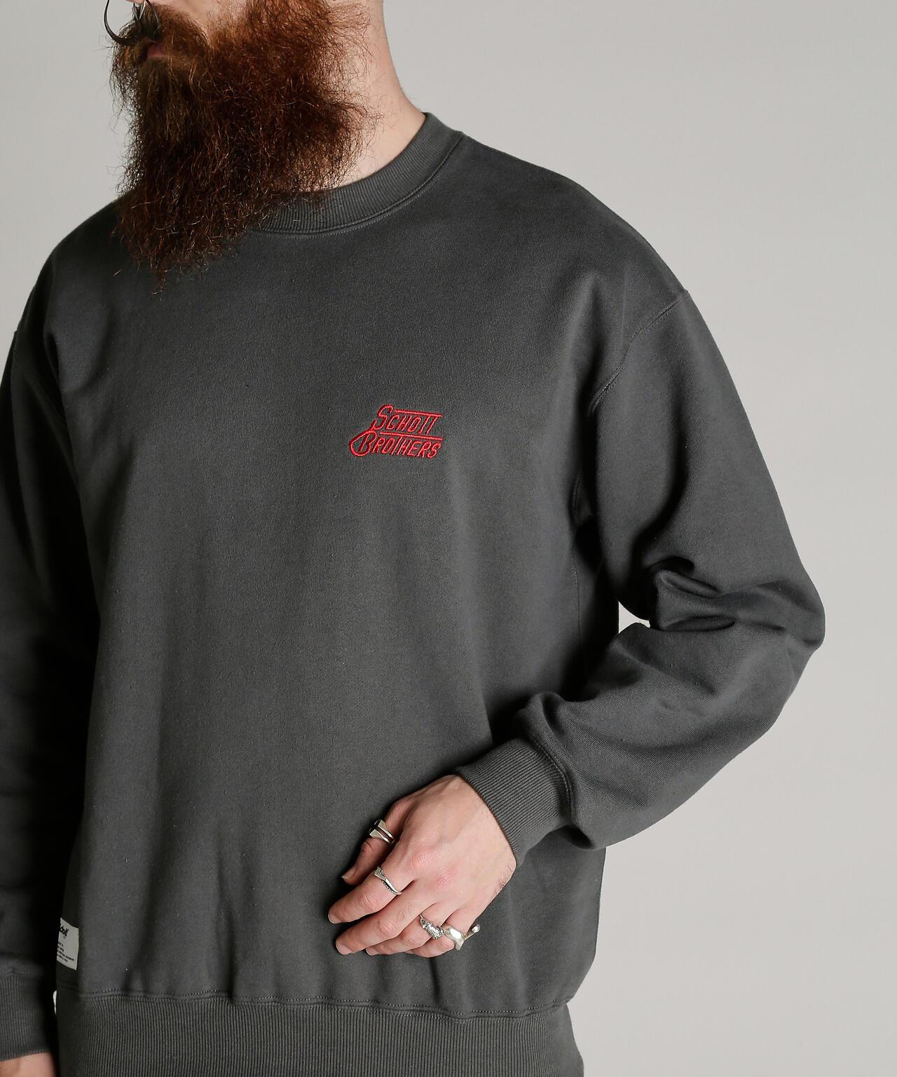 Schott BROS. EMB. H.LOGO 刺繡圓領衛衣