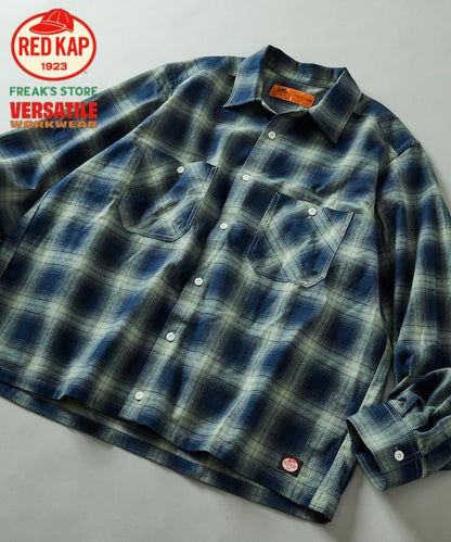 RED KAP × FREAK'S STORE 聯名 短款 法蘭絨 長袖 工裝襯衫