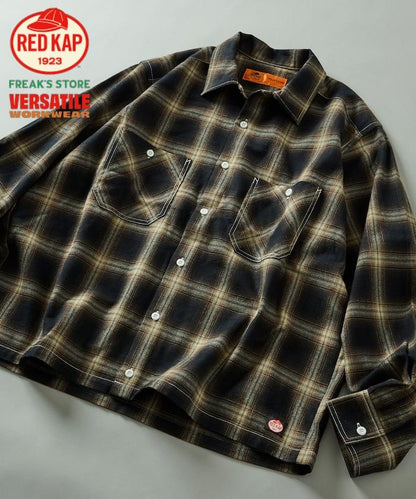 RED KAP × FREAK'S STORE 聯名 短款 法蘭絨 長袖 工裝襯衫