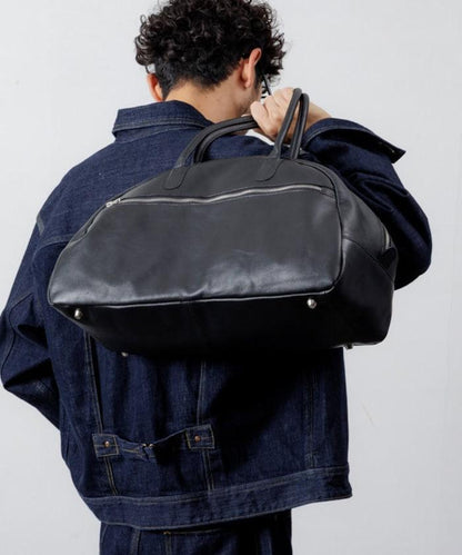Big Leather Boston bag  / 牛皮 潑水皮革 波士頓包