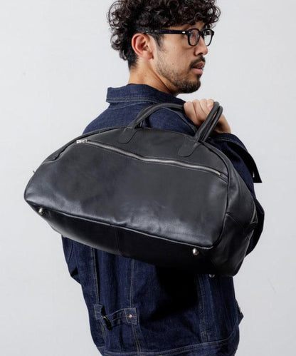 Big Leather Boston bag  / 牛皮 潑水皮革 波士頓包