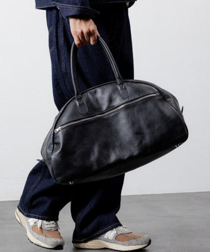 Big Leather Boston bag  / 牛皮 潑水皮革 波士頓包