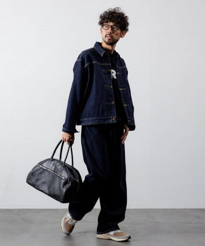 Big Leather Boston bag  / 牛皮 潑水皮革 波士頓包