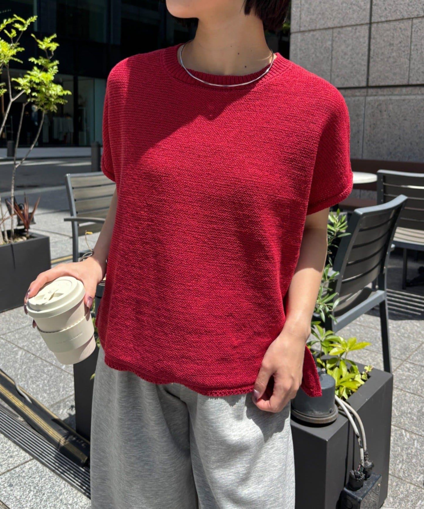 法式網眼針織衫