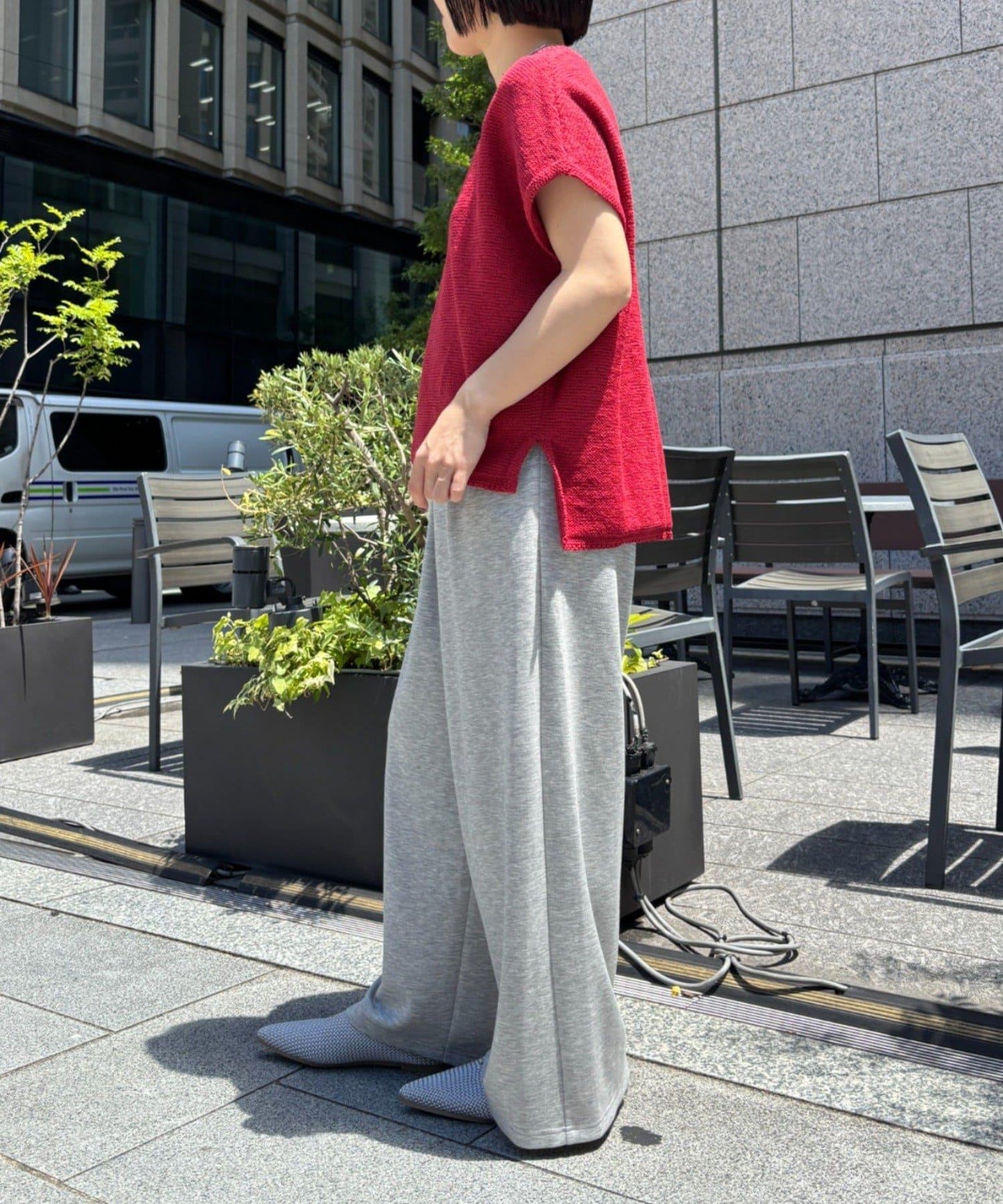 法式網眼針織衫