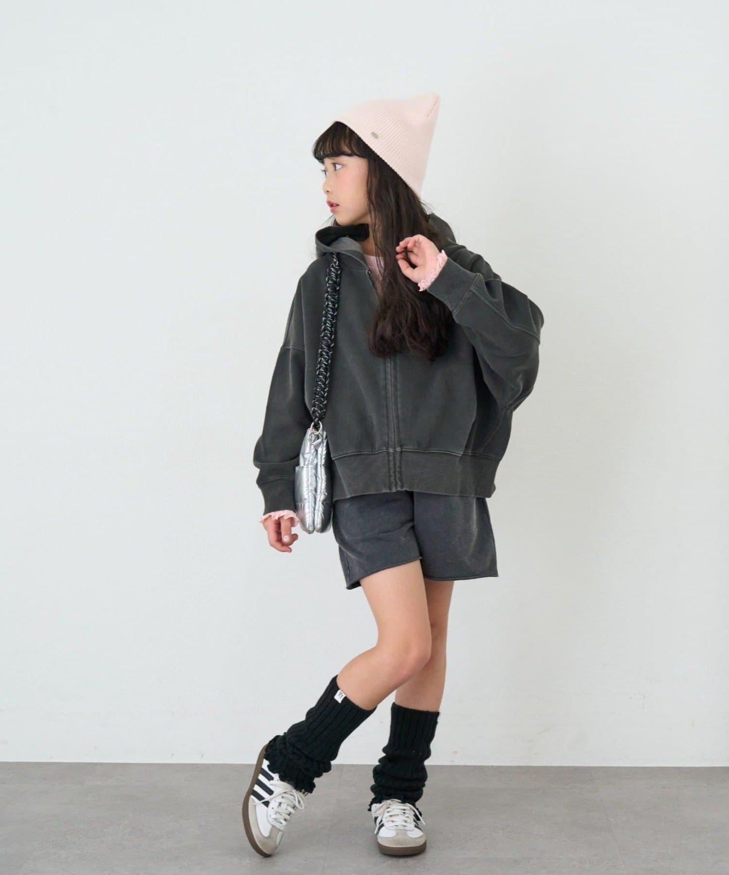 兒童羊毛混紡羅紋針織帽