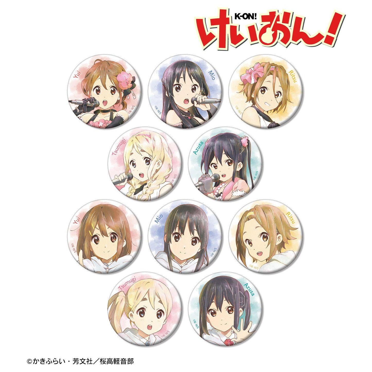 輕音少女！ トレーディング Ani-Art aqua label 第2弾 啞光徽章 10個裝